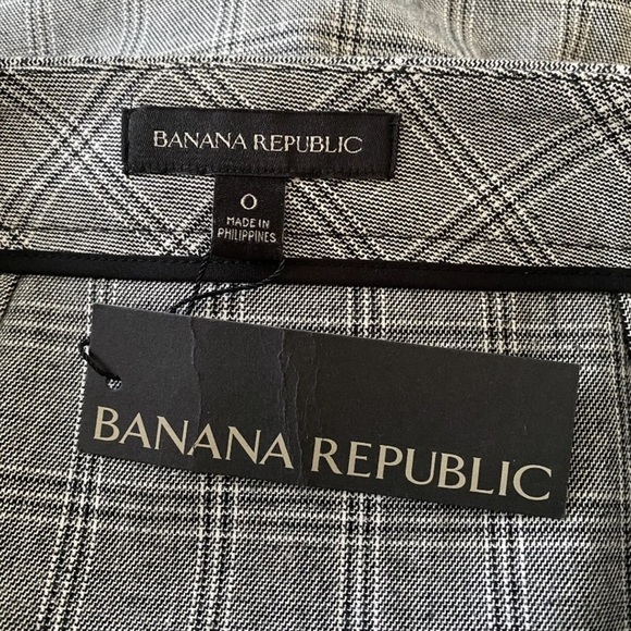 NWT Banana Republic Womens Gray Plaid Bi-Stretch Crossover Pencil Skirt Size 0 - Picture 4 of 6
